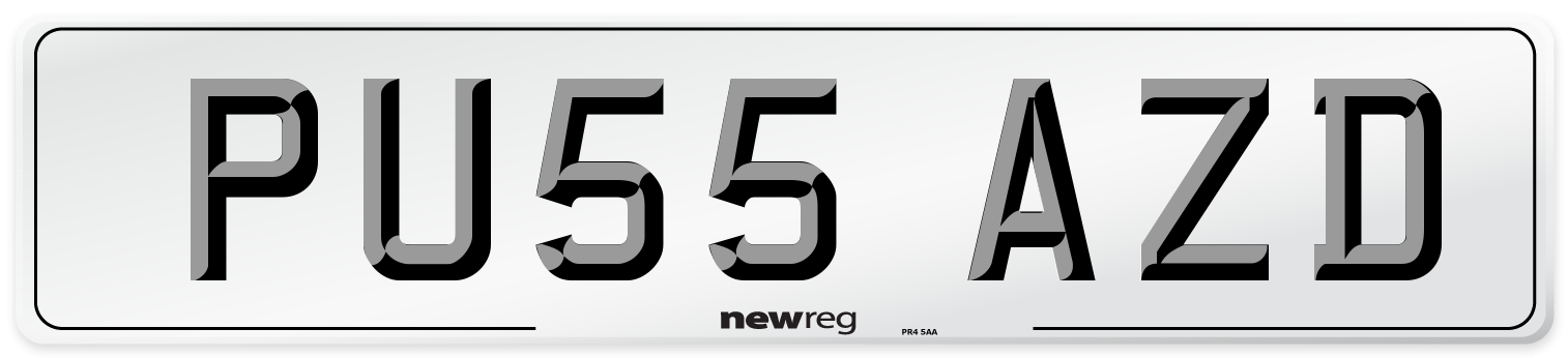 PU55 AZD Number Plate from New Reg